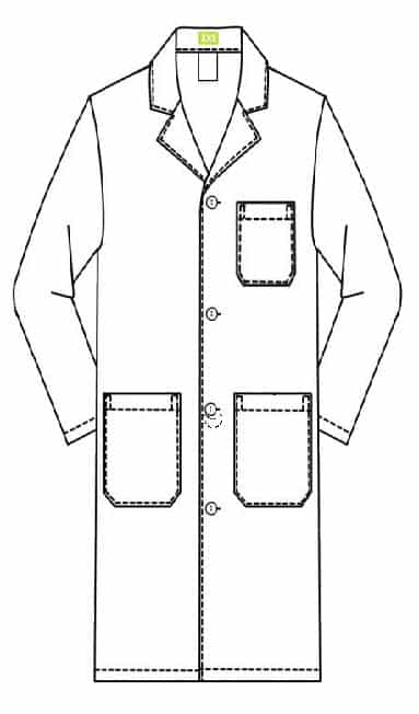 Bata blanca unisex màniga llarga CURTANA